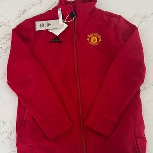 Adidas Red Manchester United Full-Zip Jacket